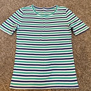 J creStriped Shirt - Green and Blue